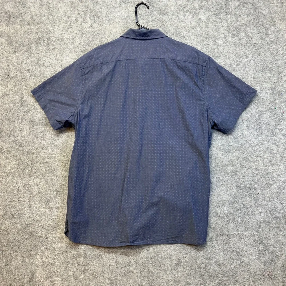Banana Republic Shirt Men's Size XXL Blue Micro Dot Short Sleeve Slim Fit